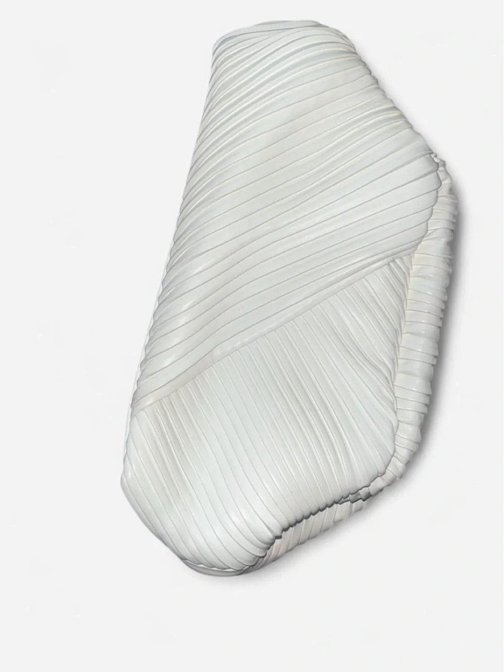 Elegant White Pleated Clutch Wristlet